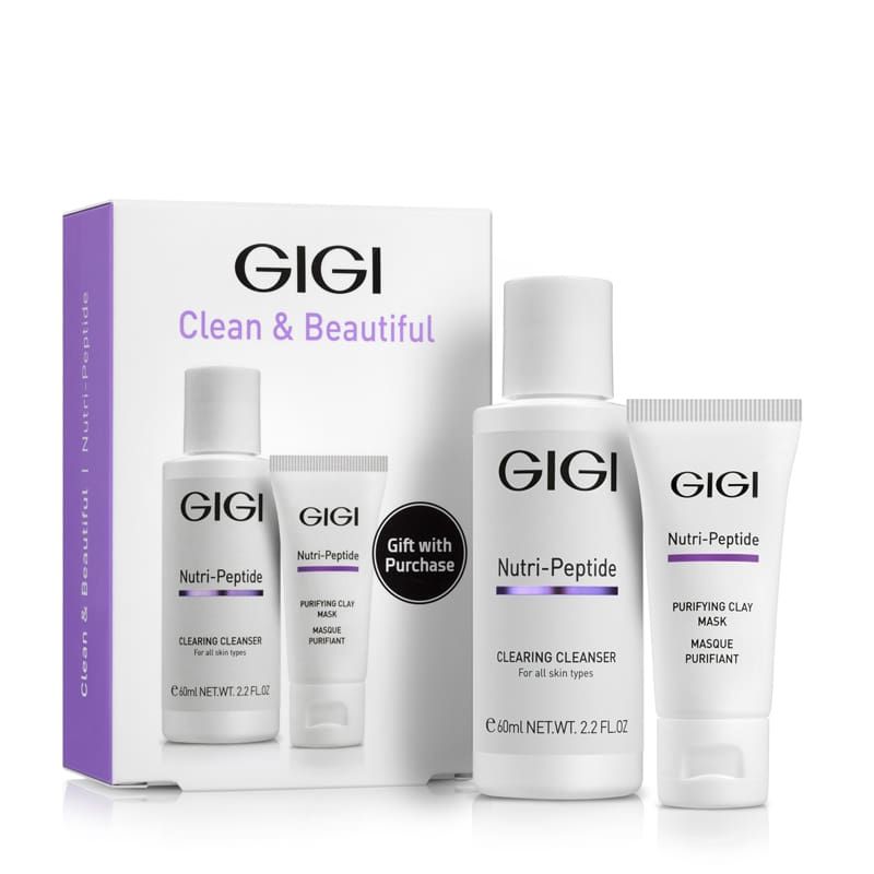 GIGI Nutri-Peptide Clean&Beautiful Подарочный набор очищающий гель 60мл + маяка глиняная 15мл
GIGI Nutri-Peptide Clean&Beautiful Подарочный набор очищающий гель 60мл + маяка глиняная 15мл