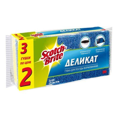 Scotch-Brite Губка для мытья посуды формованная мягкая для деликатной чистки Мягкая 69х90мм 3шт
Scotch-Brite Губка для мытья посуды формованная мягкая для деликатной чистки Мягкая 69х90мм 3шт