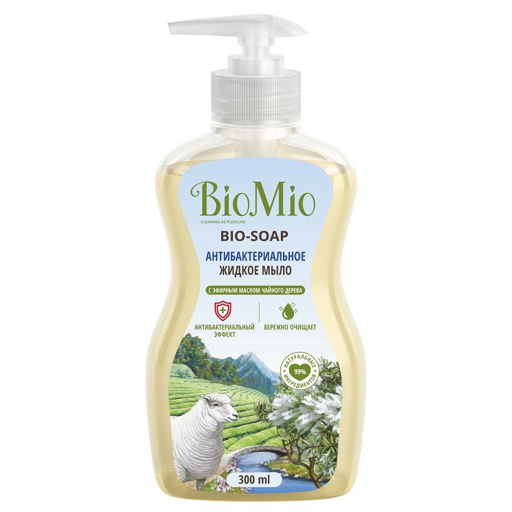 BioMio Bio-soap Мыло жидкое антибактериальное с эфирным маслом чайного дерева 300мл
BioMio Bio-soap Мыло жидкое антибактериальное с эфирным маслом чайного дерева 300мл