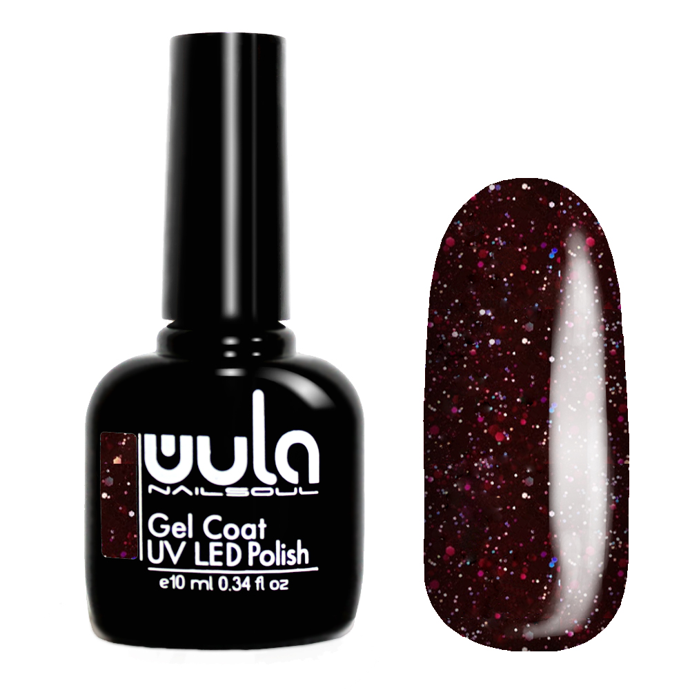 

Wula nailsoul гель лак 10мл тон 422 бордо с искрящимися блестками