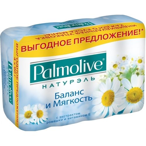 

Palmolive Мыло Баланс и Мягкость с экстрактом ромашки и витамином Е 4*90г