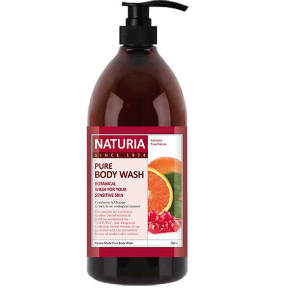 

Naturia Гель для душа клюква/апельсин Pure body wash Cranberry & Orange 750мл