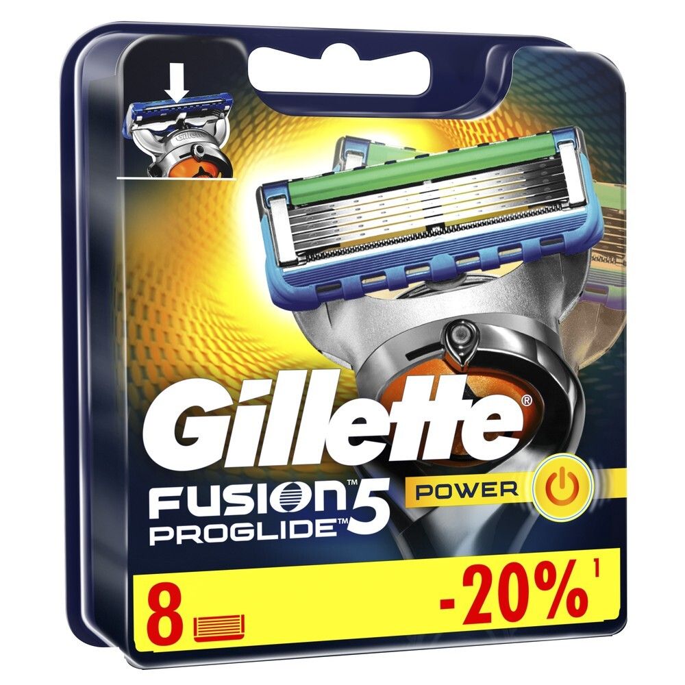 

Gillette сменные кассеты Fusion ProGlide Power 8 шт
