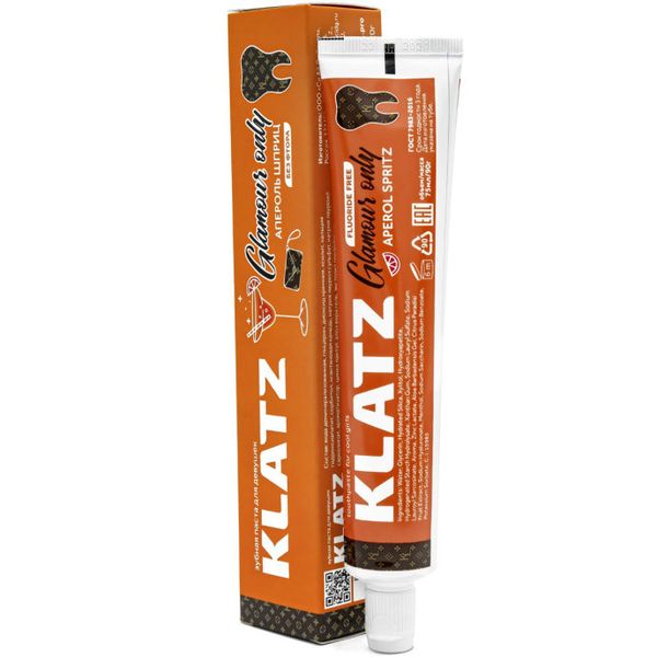 

Klatz GLAMOUR ONLY Зубная паста для девушек Апероль шприц без фтора 75мл