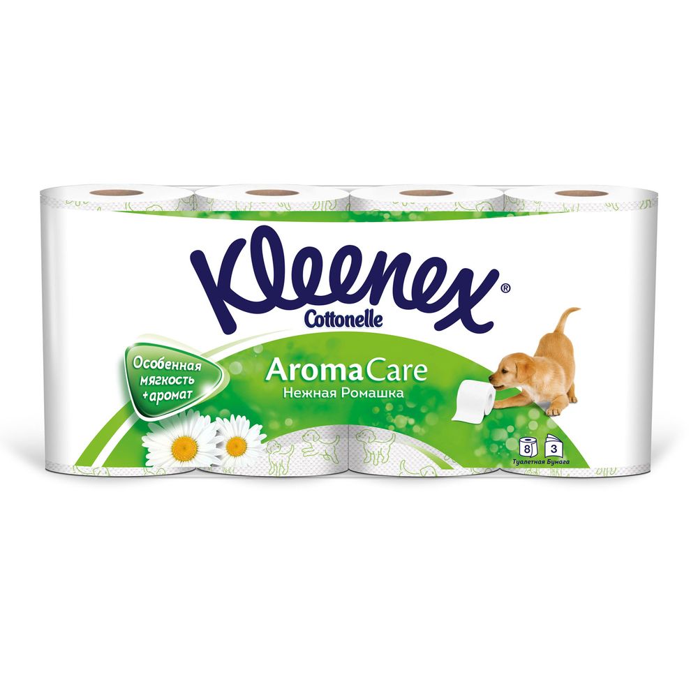 Kleenex туалетная бумага нежная ромашка трехслойная