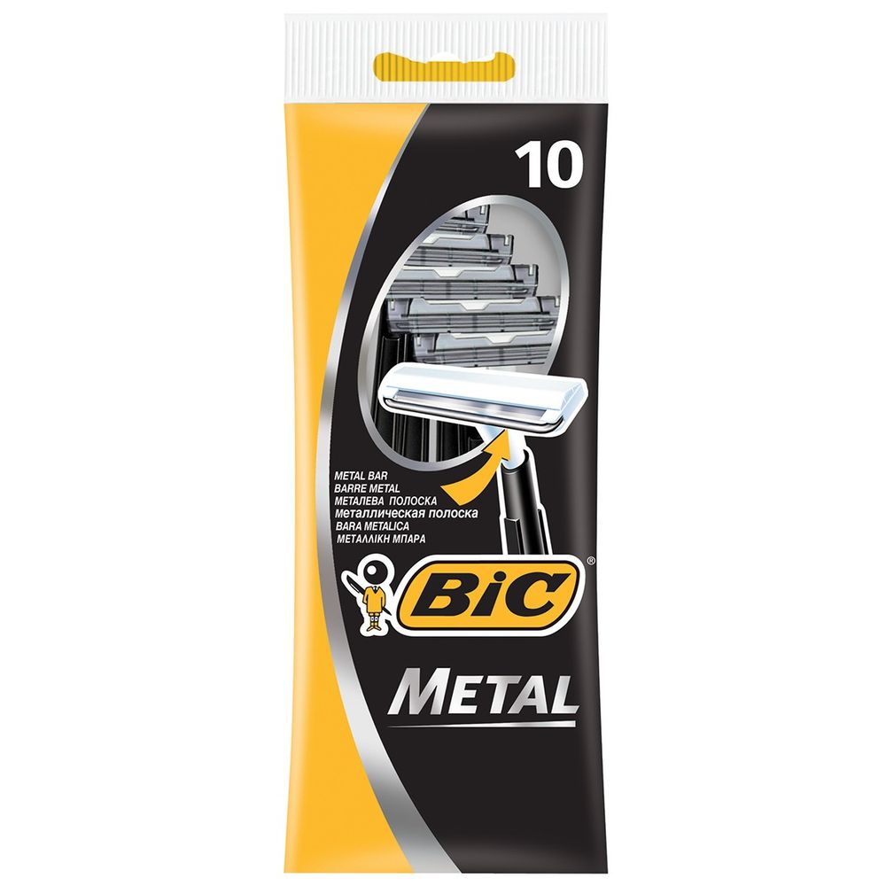 

Bic Бритвенный станок с 1 лезвием Metal с защитным металическим покрытием блистер 10 штук