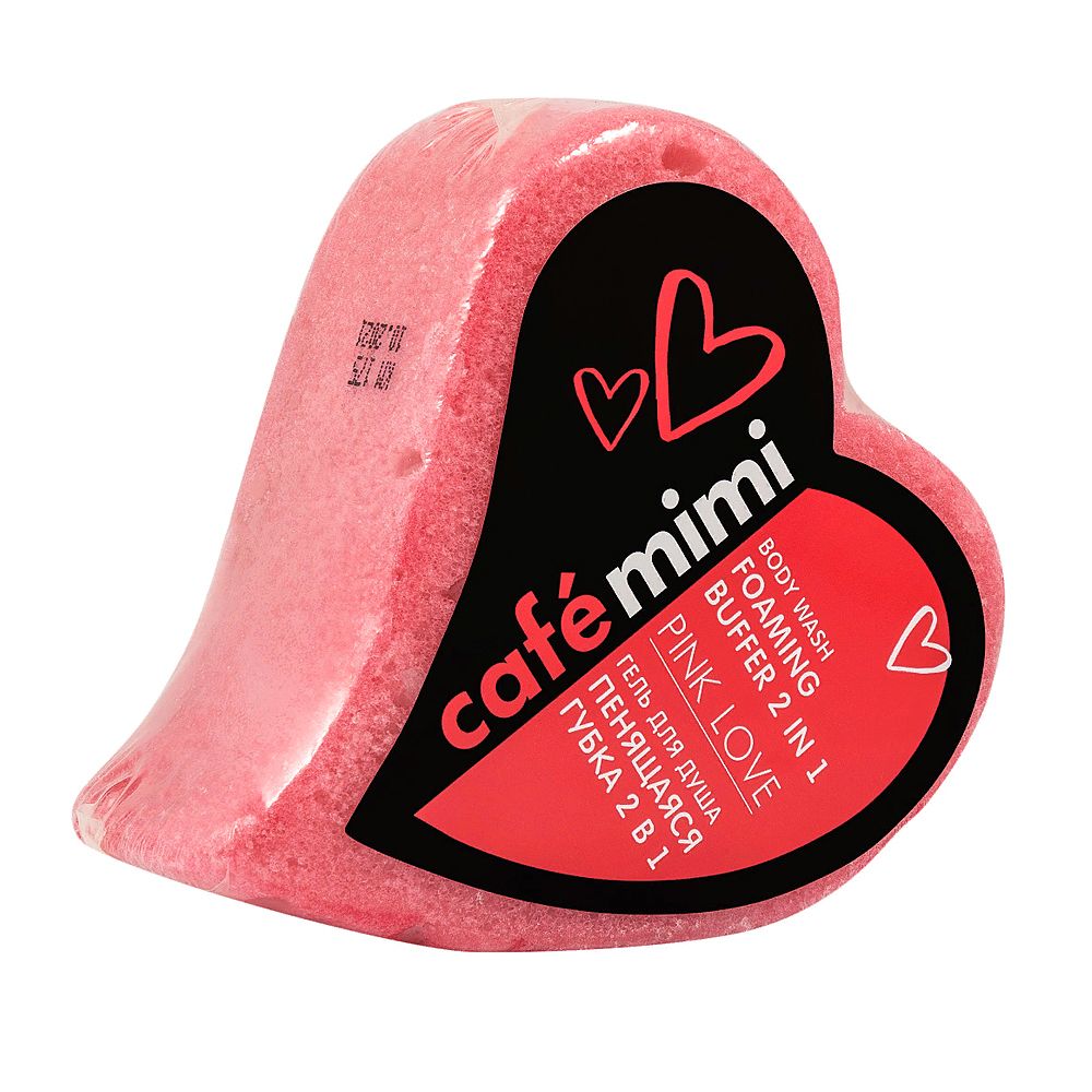 Cafe mimi Пенящаяся губка 2 в 1  Pink Love Гель для душа 60г