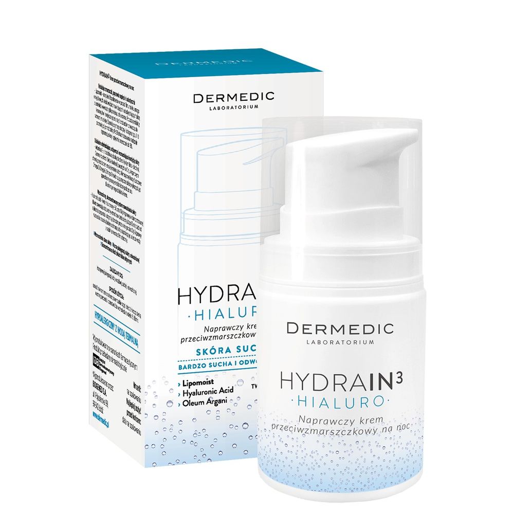 Dermedic Hydrain3 Hialuro Крем ночной восстанавливающий против морщин 55г