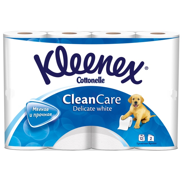 

Kleenex Туалетная бумага Деликат Уайт двухслойная белая 12шт