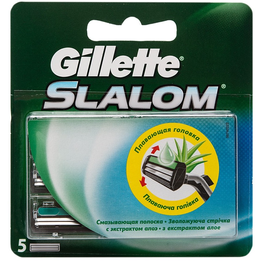 

Gillette (Жиллет) сменные кассеты Slalom 5 шт (Зелёный)