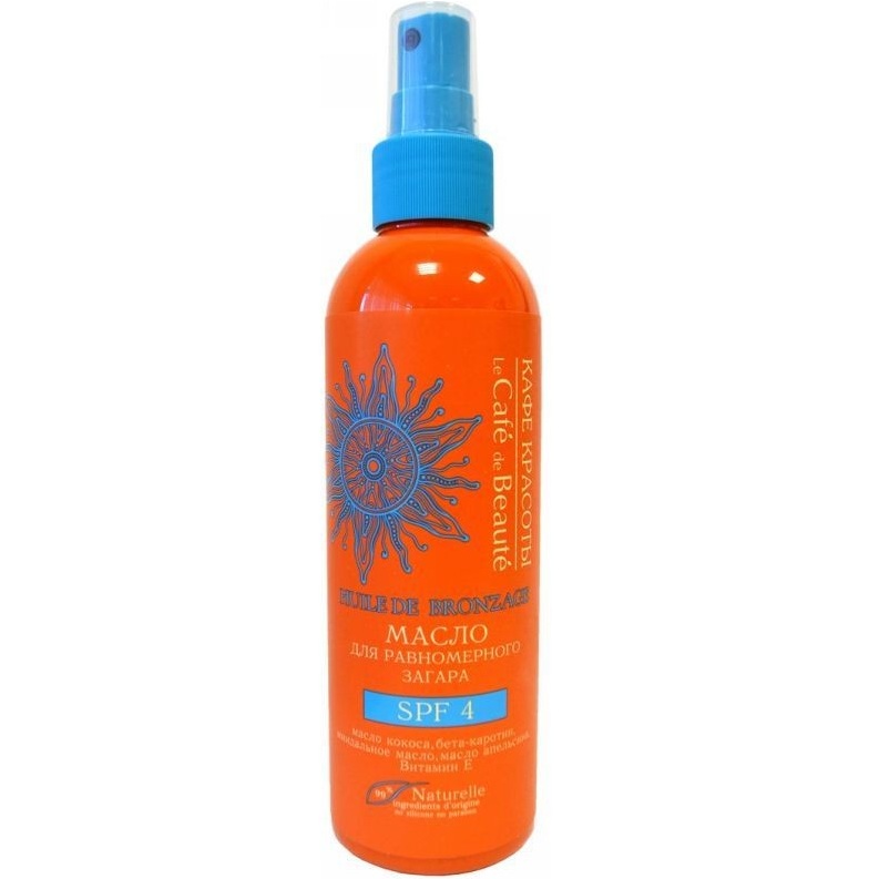 

Кафе Красоты Солнце Масло для равномерного загара SPF4 200 мл
