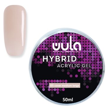 

Wula nailsoul Гель акриловый Hybrid acrylic gel, 50 мл 05 Cover medium beige средне-бежевый