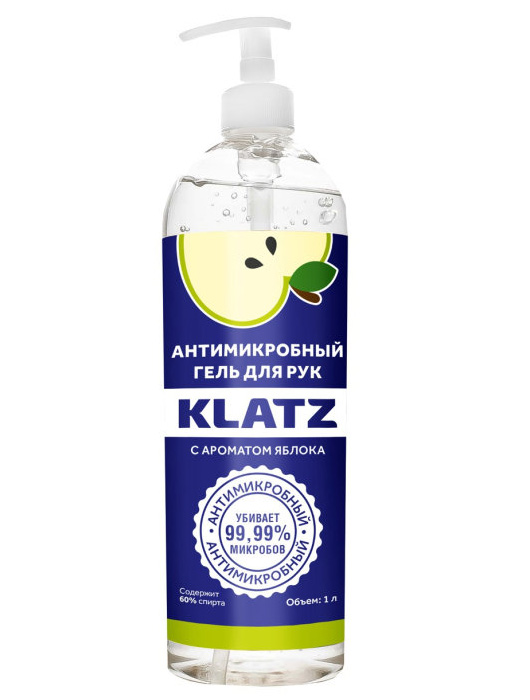 Klatz Антимикробный гель для рук с ароматом яблока 1000мл