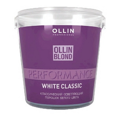 

Ollin Professional BLOND PERFORMANCE White Classic Классический осветляющий порошок белого цвета 30г