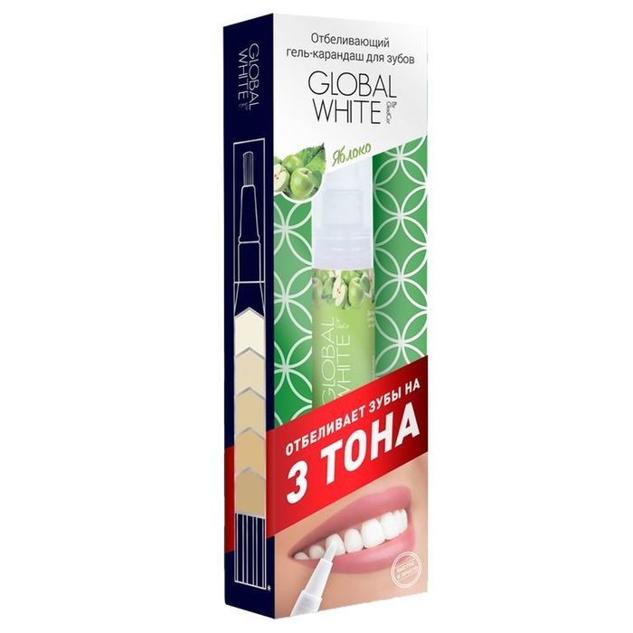 

Global white Отбеливающий карандаш-апликатор со вкусом Яблока 5мл