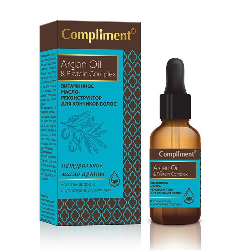 Compliment Argan Oil Protein Complex Витаминное масло-реконструктор для кончиков волос 25мл