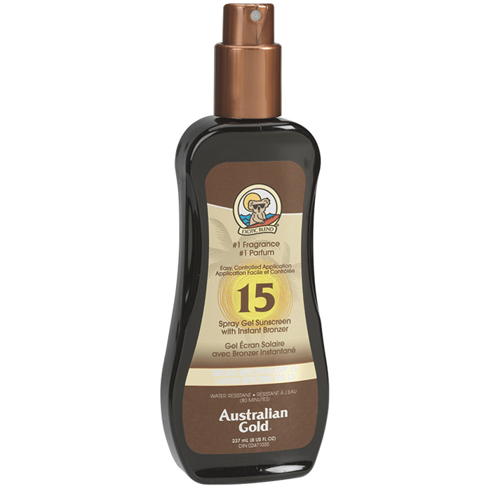 

Australian Gold SPF Солнцезащитный Лосьон для загара SPF15 Spray Gel with bronzer 237 мл