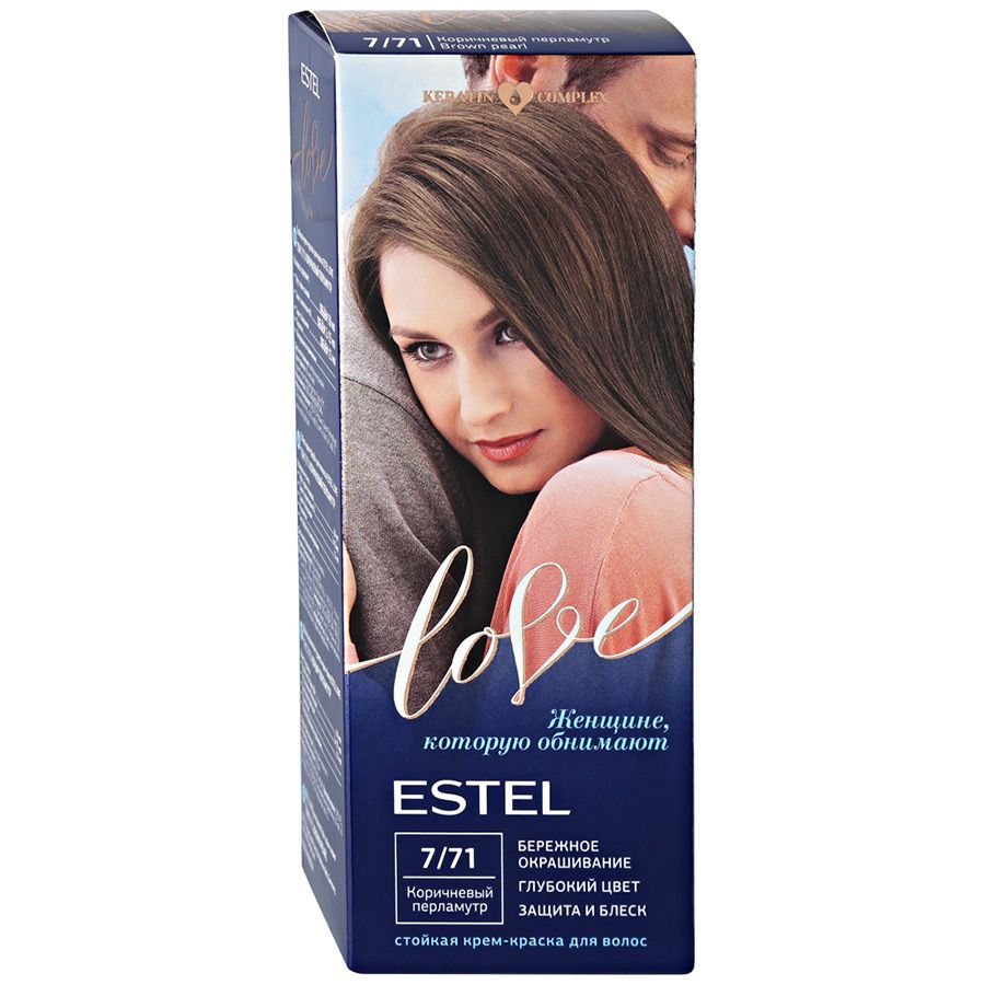 

Estel Love Стойкая крем-краска для волос 7/71 коричневый перламутр