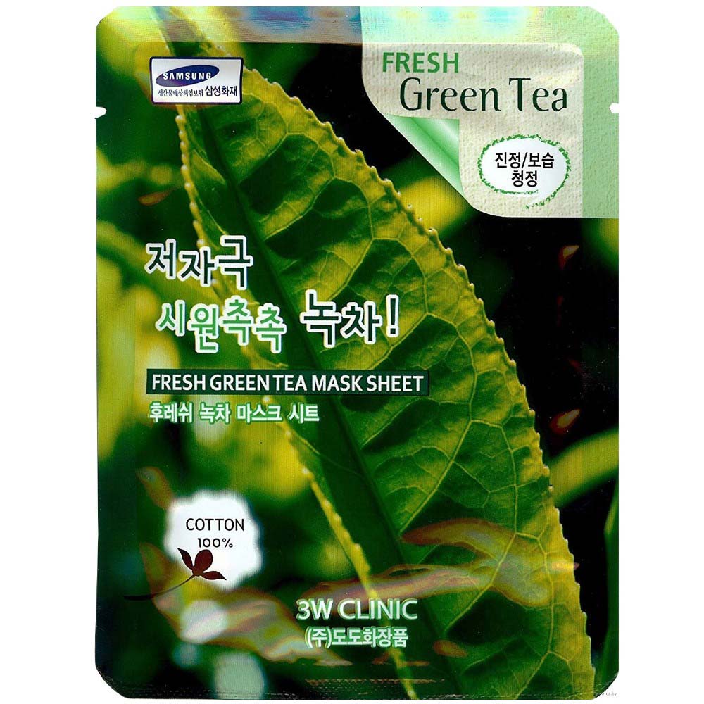 

3W Clinic Тканевая маска для лица Зеленый чай Fresh Green tea Mask Sheet