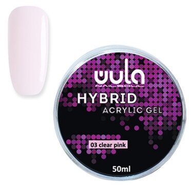 

Wula nailsoul Гель акриловый Hybrid acrylic gel, 50 мл 03 Clear pink прозрачно-розовый