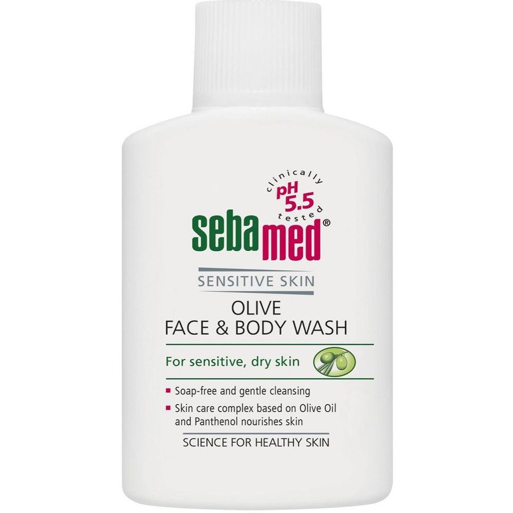 Sebamed Sensitive skin Гель для лица и тела очищающий оливковый Olive Face&Body Wash 200мл