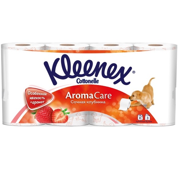 

Kleenex Туалетная бумага Сочная Клубника трехслойная 8шт
