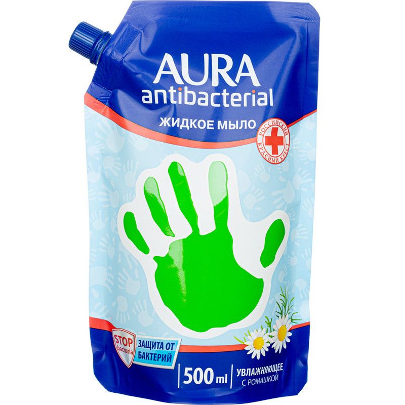

Aura antibacterial Мыло жидкое с антибактериальным эффектом Ромашка 500мл