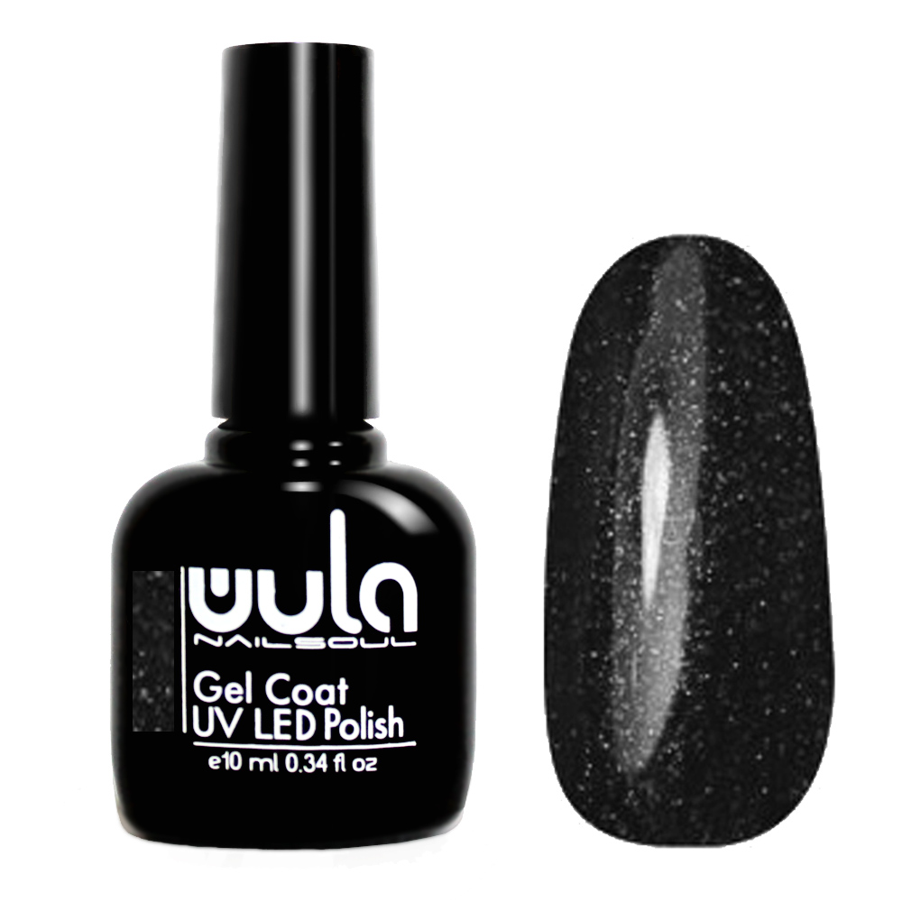 Гель лак отзывы. Wula nailsoul гель-лак. Гель-лак Wula Gel Coat, 10 мл. Wula nailsoul гель-лак, тон - 347. Wula nailsoul гель-лак, UV, тон - 347 черный с мелким голографическим глиттером.