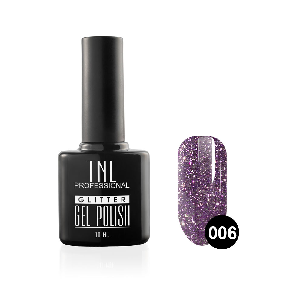 Tnl гель-лак glitter №06 - фиолетовый