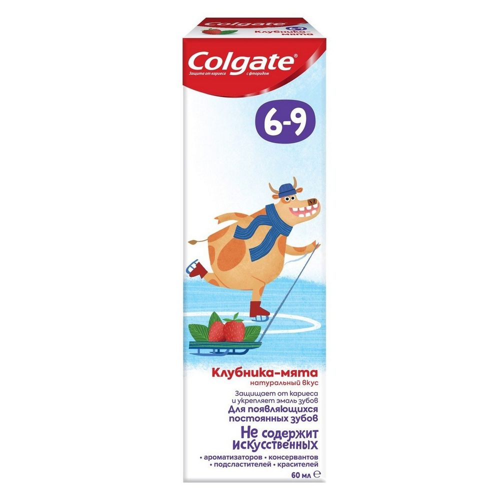 

Colgate Зубная паста детская 6-9 с фторидом клубника-мята туба 60мл