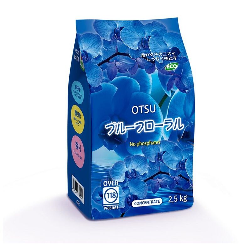 OTSU Концентрированный стиральный порошок без фосфатов с силой кислорода ароматом голубых орхидей 2,5кг