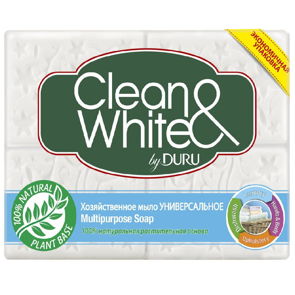 

Duru Clean&White Хозяйственное Мыло Классик Универсальное пакет 4*125г