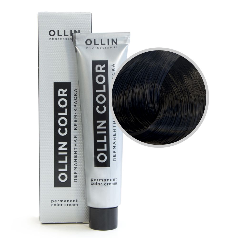 

Ollin Color 2/0 черный Перманентная крем-краска для волос 60мл