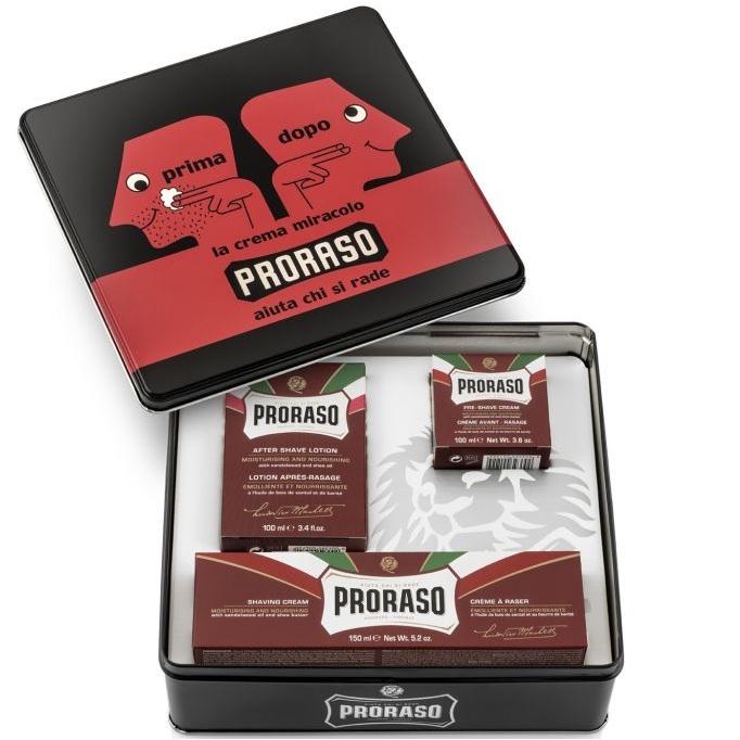 

Proraso Набор для бритья PRIMADOPO Сандал и масло Ши (Pre-shave крем, крем для бритья, бальзам после бритья)