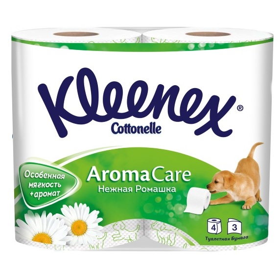 

Kleenex Туалетная бумага Нежная Ромашка трехслойная 4шт