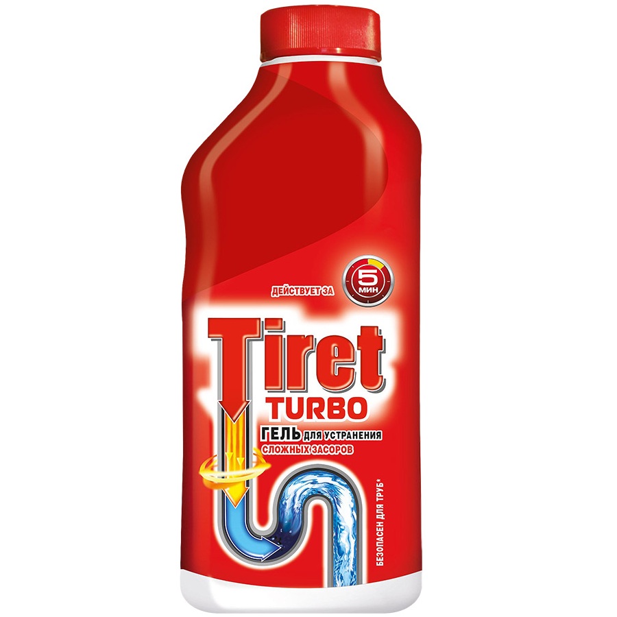 

Tiret Turbo Гель для удаления засоров в канализационных трубах 500мл
