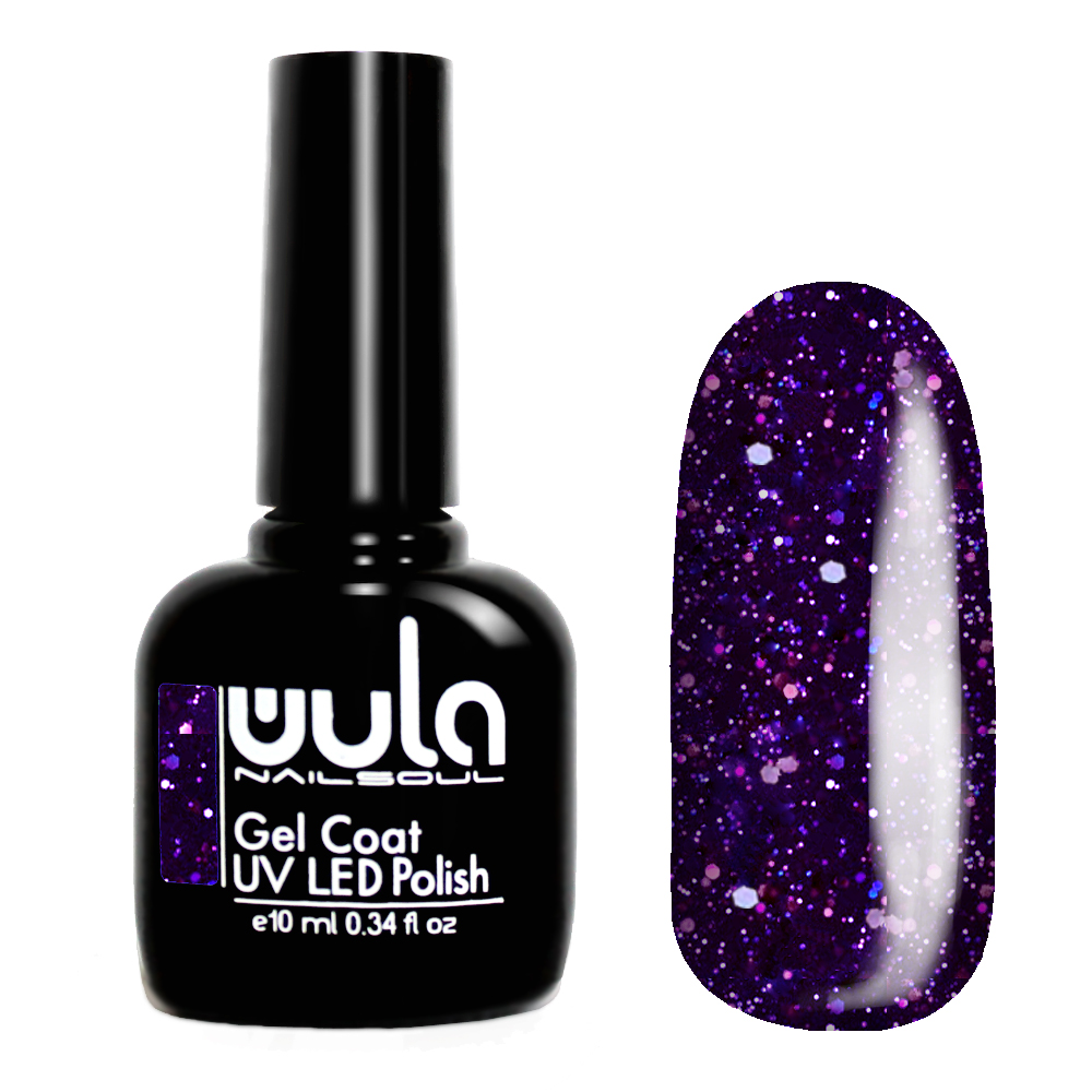 

Wula nailsoul гель лак 10мл тон 423 фиолетовый с искрящимися блестками