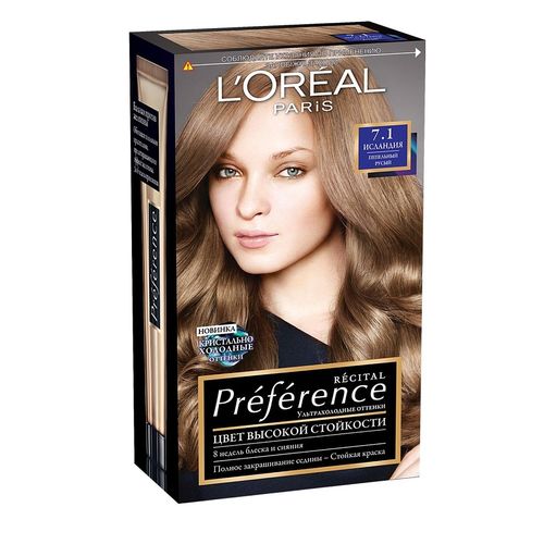 

Loreal Preference краска для волос 7.1 Исландия