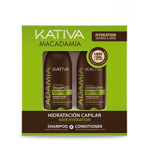 

Kativa Macadamia набор Интенсивное увлажнение кондиционер 100мл+шампунь для нормальных и поврежденных волос 100мл