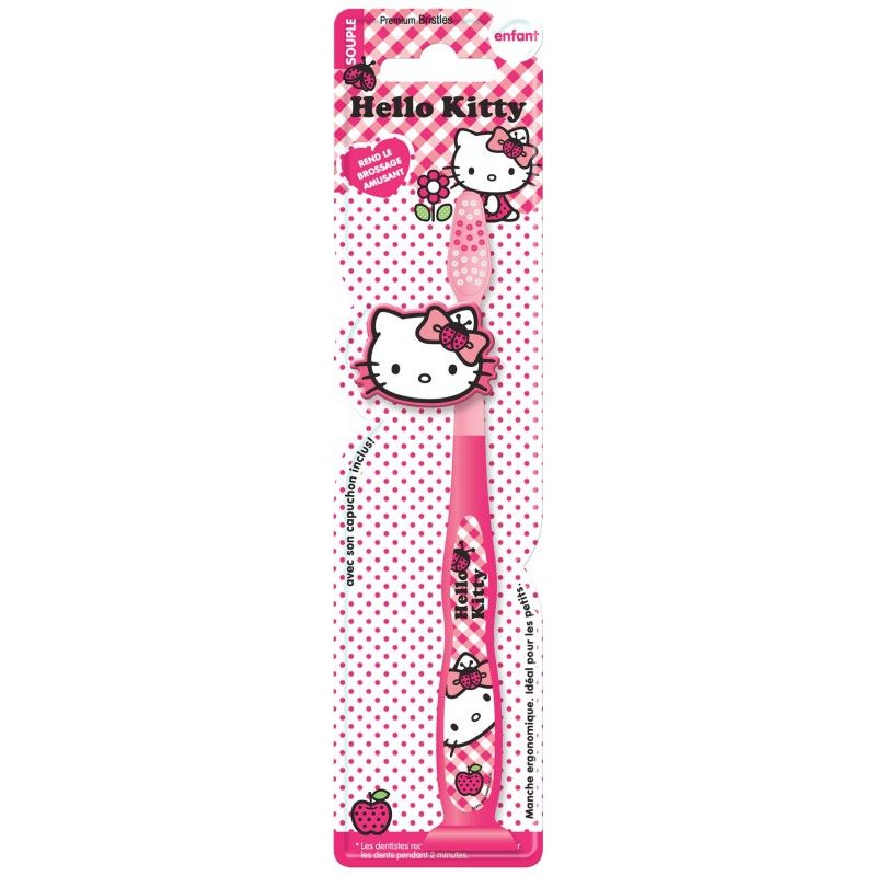 

Hello Kitty Toothbrush with cap Детская зубная щетка на присоске с колпачком