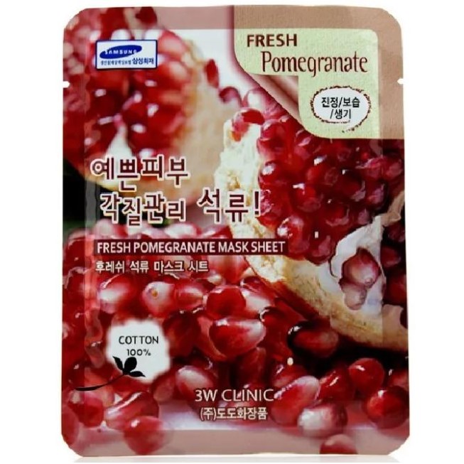 

3W Clinic Тканевая маска для лица Гранат Fresh Pomegranate Mask Sheet