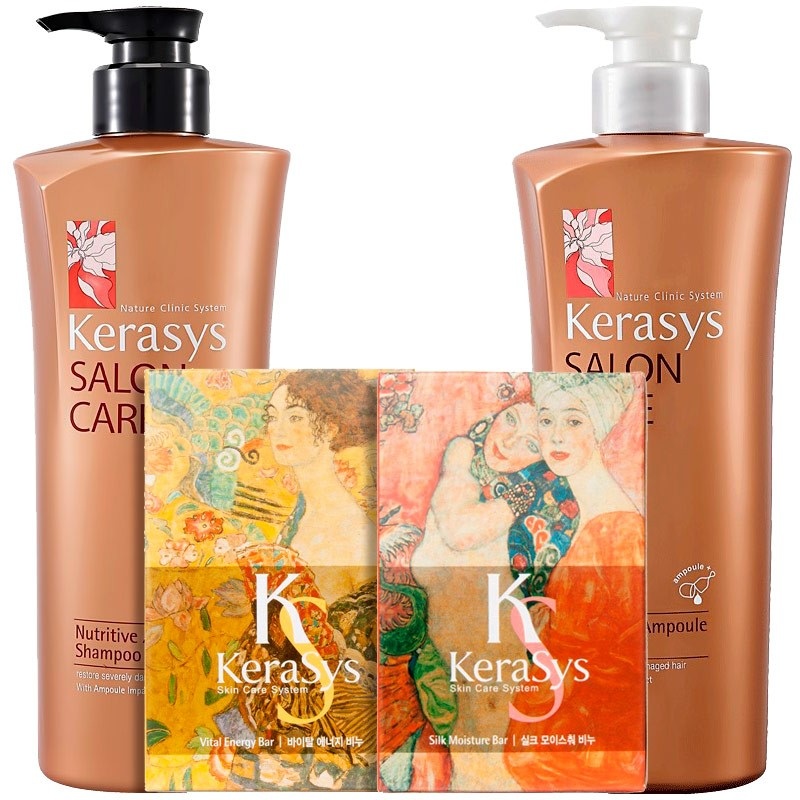 

KeraSys Набор Салон Кэр Питание №4 шампунь 470мл+кондиционер 470мл+мыло 2шт