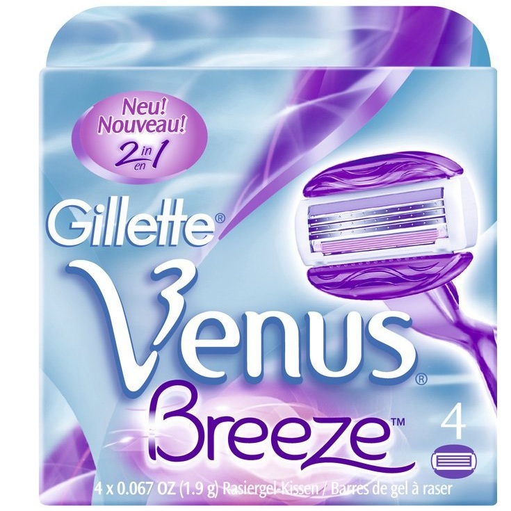 

Жиллет/Gillette сменные кассеты (подушечки с гелем) Venus Breeze (ENG) 4 шт