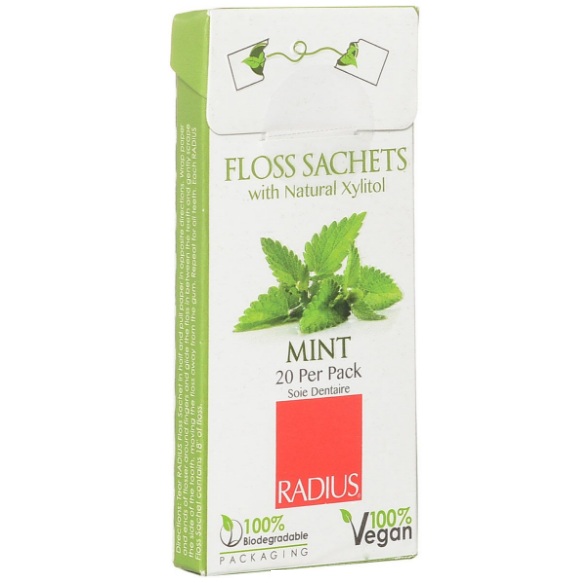 

Радиус (Radius) Floss Sachets Vegan Xylitol Mint нить зубная со вкусом мяты 20 шт.