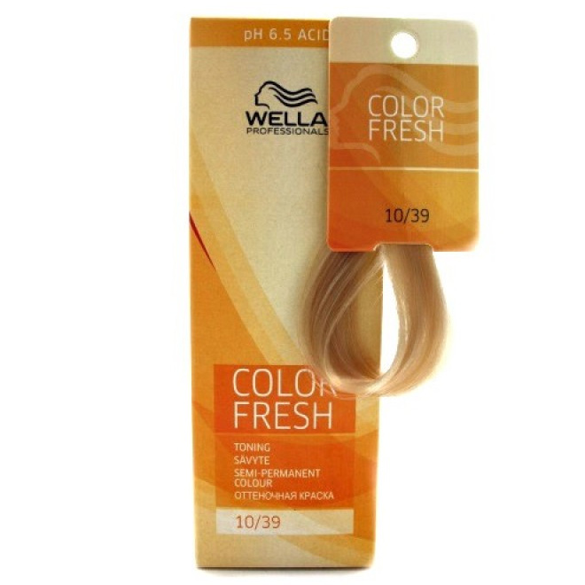 

Wella COLOR FRESH Оттеночная краска 10/39 яркий блонд золотистый сандрэ 75мл