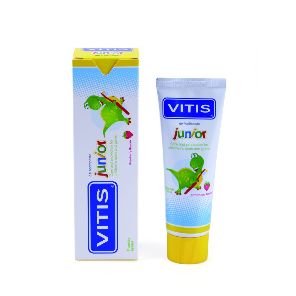 

Dentaid Зубная паста-гель VITIS Junior детская от 3 лет со фтором 1000ppm клубника 75мл