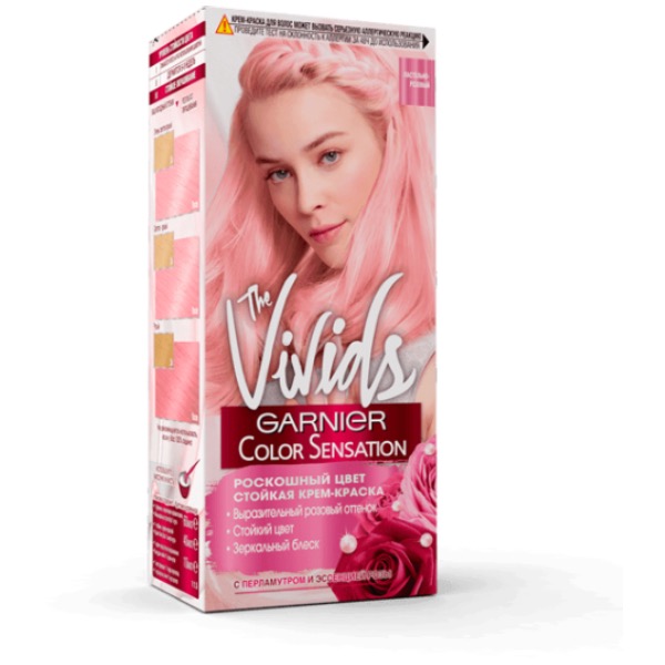 Розовый крем для волос. Краска гарньер vivids. Краски Garnier Color Sensation vivids. Розовая краска для волос. Краска для волос розовый цвет.