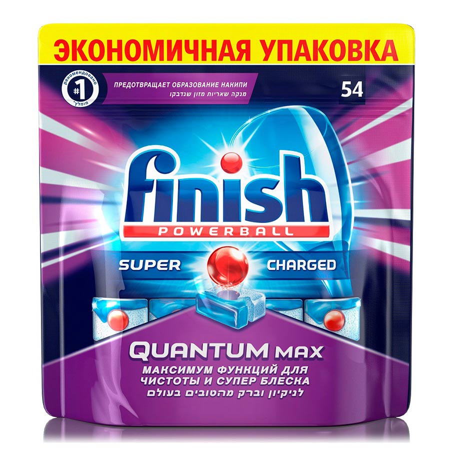 

Finish Quantum Max Средство для мытья посуды для посудомоечных машин таблетки 54