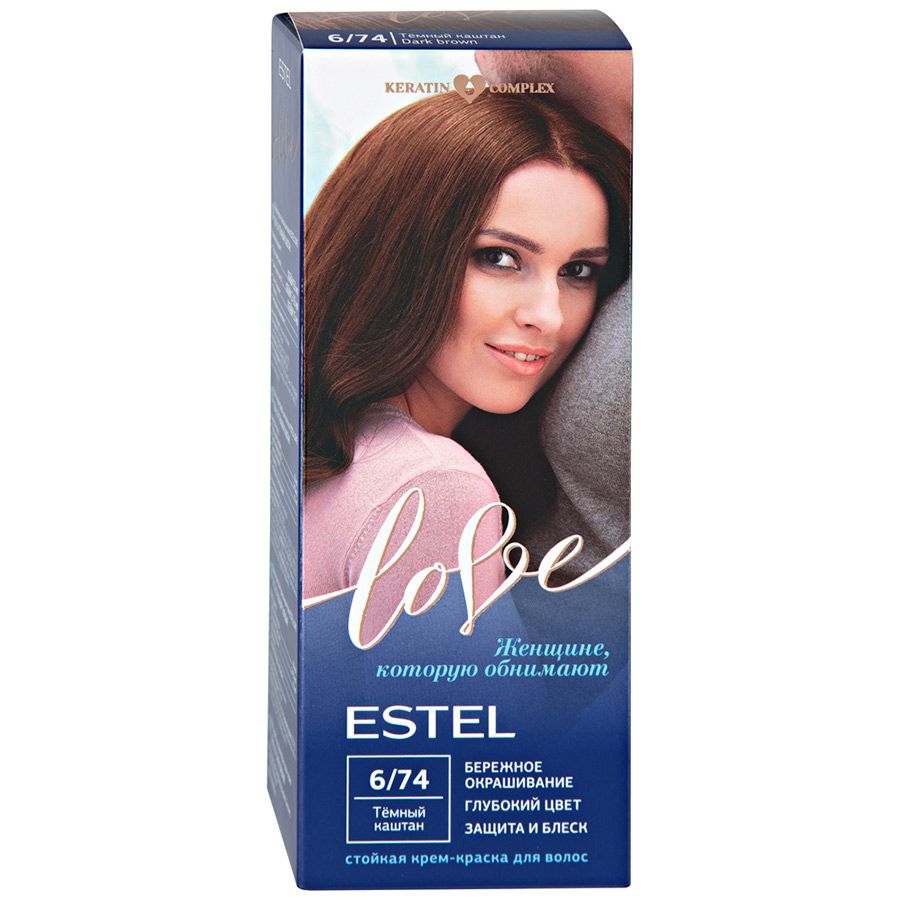 

Estel Love Стойкая крем-краска для волос 6/74 темный каштан