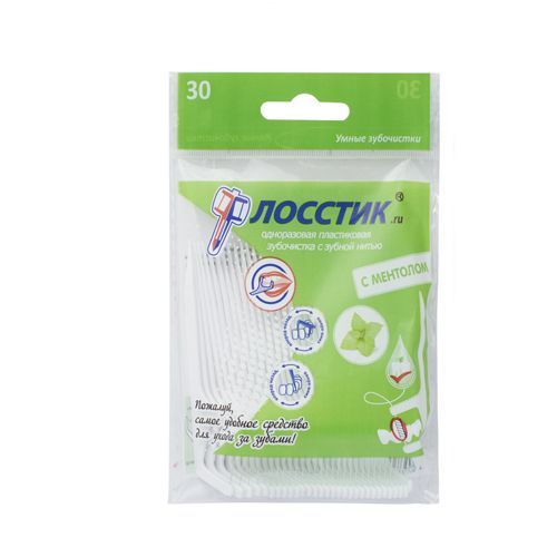 

Flosstik Зубочистки с нитью вкус Ментол 30шт